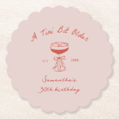 Tini Bit Older Espresso Martini Scribble Birthday ペーパーコースター (正面)