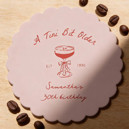Tini Bit Older Espresso Martini Scribble Birthday ペーパーコースター
