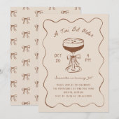 Tini Bit Older Espresso Martini Scribble Birthday 招待状 (正面/裏面)