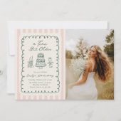 Tini Bit Older Hand Drawn 30th Birthday Photo 招待状 (正面)