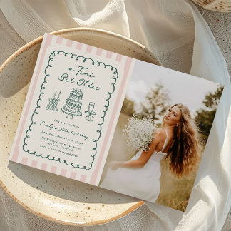 Tini Bit Older Hand Drawn 30th Birthday Photo 招待状