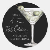 Tini Bit Older Martini Birthday ラウンドシール (正面)