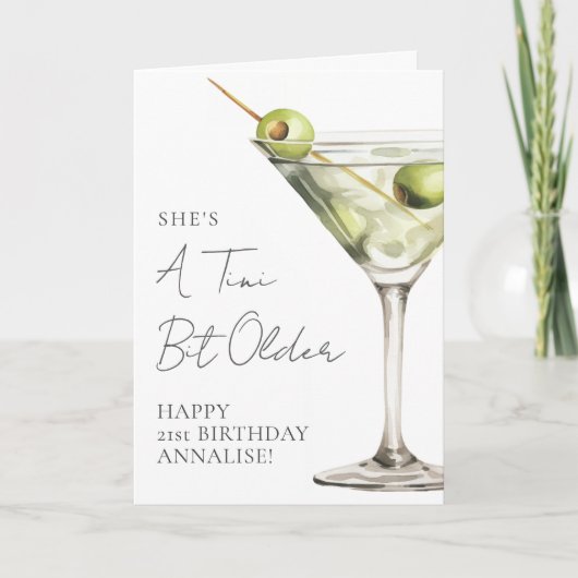 Tini Bit Older Martini Happy Birthday カード (正面)