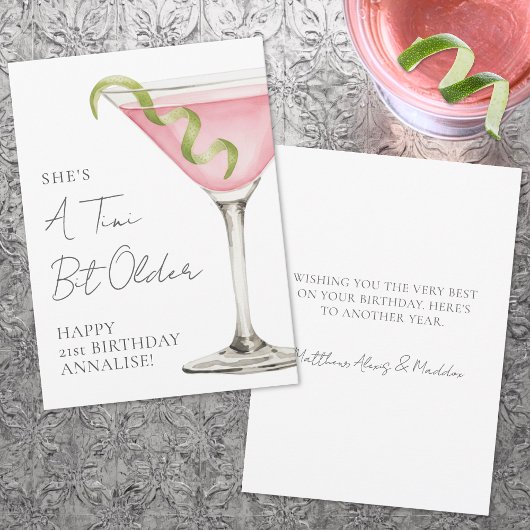 Tini Bit Older Martini Happy Birthday カード