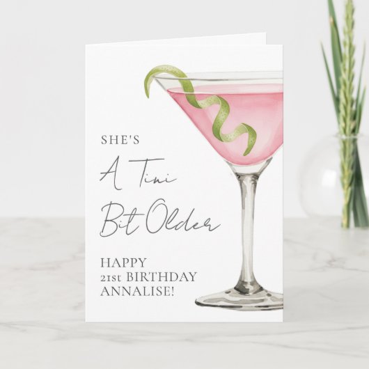 Tini Bit Older Martini Happy Birthday カード (正面)