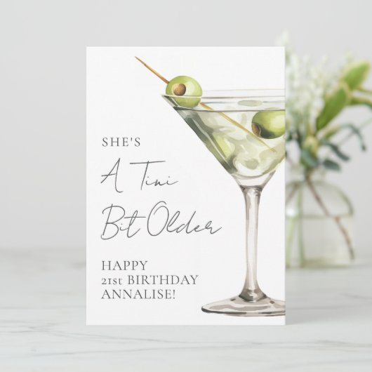 Tini Bit Older Martini Happy Birthday カード (スタンド正面)