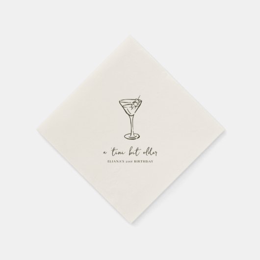 Tini Bit Older Personalized Birthday Party スタンダードカクテルナプキン (角)
