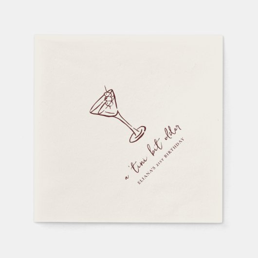 Tini Bit Older Personalized Birthday Party スタンダードカクテルナプキン (正面)