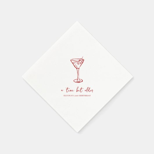 Tini Bit Older Personalized Birthday Party スタンダードカクテルナプキン (角)