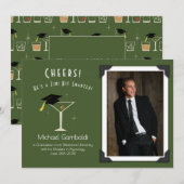 Tini Bit Smarter Graduation Announcement Martini 招待状 (正面/裏面)