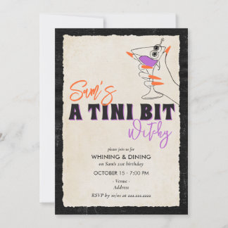 Tini Bit Witchy 21歳のハロウィンカクテルマティーニ 招待状