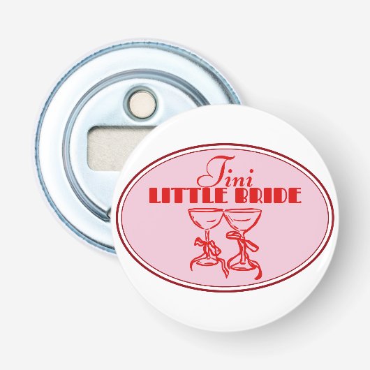 Tini Little Bride デザイン | ピンク マーティニー グラス 栓抜き (正面)
