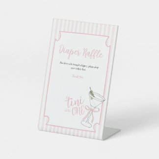 Tini Oneが途中おむつラッフルサイン 台座サイン