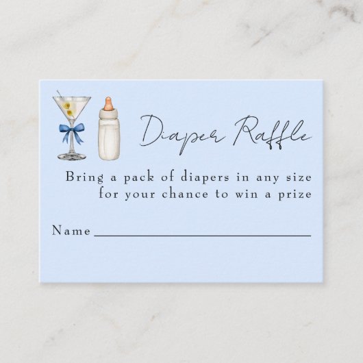 Tini Oneは途中おむつラッフル赤ちゃんシャワー エンクロージャーカード (正面)