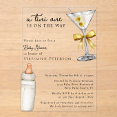 Tini Oneは黄色のMartini赤ちゃんシャワーの途中にある アクリル招待状 (正面)