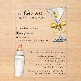 Tini Oneは黄色のMartini赤ちゃんシャワーの途中にある アクリル招待状