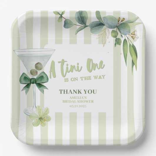 Tini oneはMartini Babyのシャワーに向かっている ペーパープレート (正面)