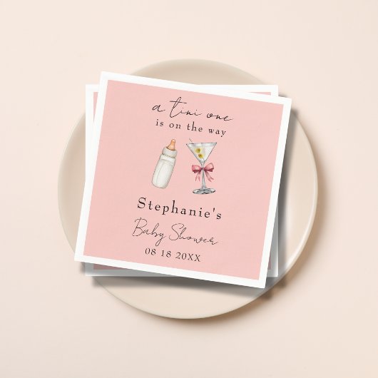 Tini OneはPink Martini Baby Showerの一つである スタンダードカクテルナプキン
