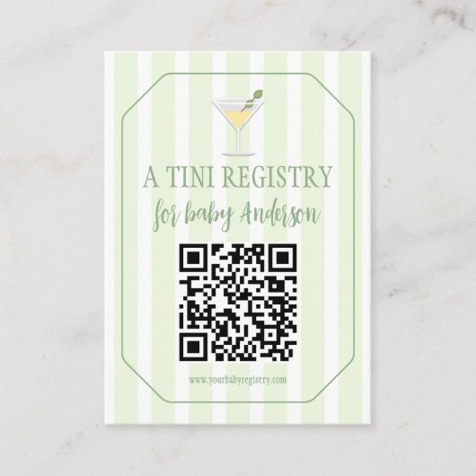 Tini One Baby Shower Registry エンクロージャーカード (正面)
