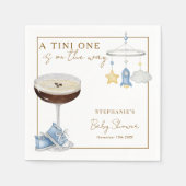 Tini One Blue Espresso Martini Boy Baby Shower スタンダードカクテルナプキン (正面)