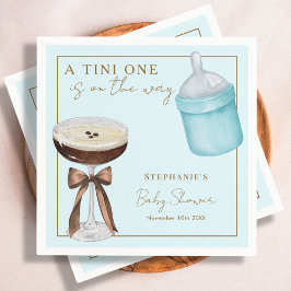 Tini One Blue Espresso Martini Boy Baby Shower スタンダードカクテルナプキン
