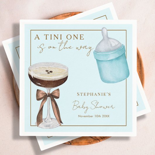 Tini One Blue Espresso Martini Boy Baby Shower スタンダードカクテルナプキン