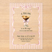 Tini One Bow コーヒーエスプレッソマティーニ ベビーシャワー アクリル招待状 (正面)
