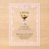 Tini One Bow Coffee Espresso Martini Baby Shower アクリル招待状 (正面)