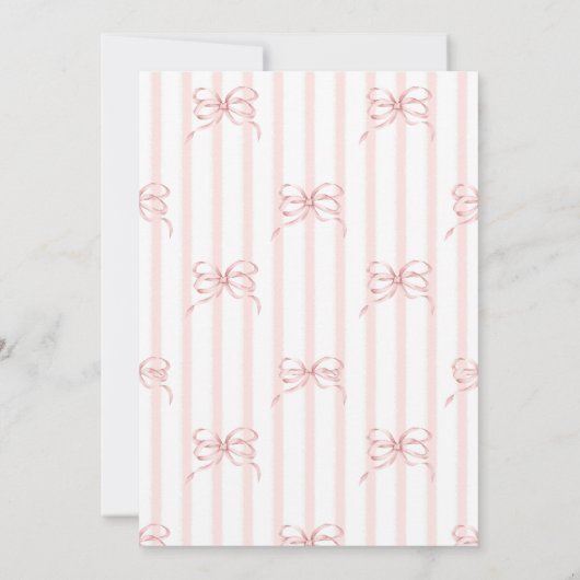 Tini One Bow Coffee Espresso Martini Baby Shower 招待状 (裏面)