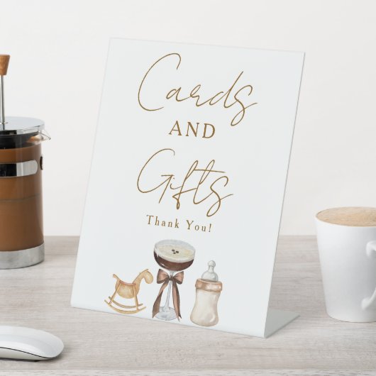 Tini One Espresso Martiniカードギフトベビーシャワー 台座サイン (インサイチュ)