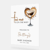 Tini One Espresso Martini Baby Showerへようこそ アクリルサイン (傾斜)