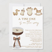Tini One Espresso Martini Baby Shower QRコード 招待状 (正面)