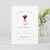 Tini One Espresso Martini Pink Girl Baby Shower 招待状 (スタンド正面)