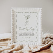 Tini One Martini赤ちゃんシャワーはベビー標識を言わない ポスター