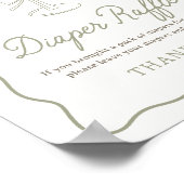 Tini One Martini Baby Showerおむつラッフルサイン ポスター (角)