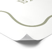 Tini One Martini Baby Showerウェルカムサイン ポスター (角)