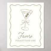 Tini One Martini Baby Shower Pigives Sign ポスター (正面)