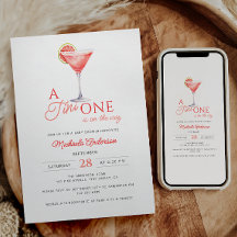 Tini One On The Way Water Color Martini Baby Showe