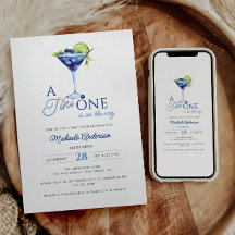 Tini One On The Way Water Color Martini Baby Showe