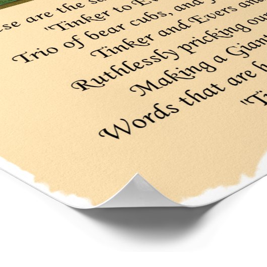 Tinker to Evers to Chance Chicago Cubs 1910詩 ポスター (角)