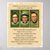 Tinker to Evers to Chance Chicago Cubs 1910詩 ポスター (正面)