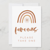 TINLEYボホテラコッタレインボーイフライトテーブルサイン 招待状 (正面)