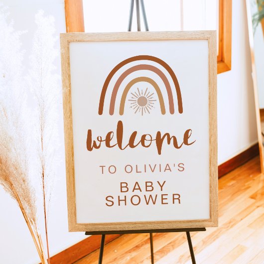TINLEYボホテラコッタレインボーサンベビーシャワー ポスター