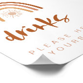 TINLEYボホテラコッタレインボードリンクテーブルサイン ポスター (角)