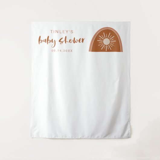 TINLEYボホテラコッタレインボーベビーシャワー タペストリー (正面)