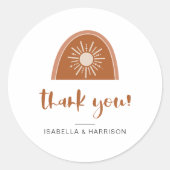 TINLEY Boho Terracotta Rainbowありがとうステッカー ラウンドシール (正面)