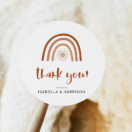 TINLEY Boho Terracotta Rainbowありがとうステッカー ラウンドシール