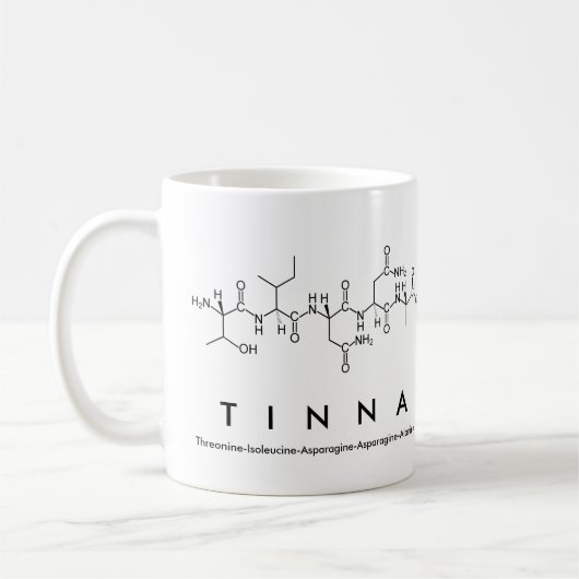 Tinnaペプチド名mug コーヒーマグカップ (左)
