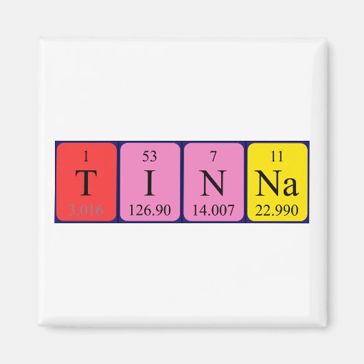 Tinna周期表名磁石 マグネット (正面)