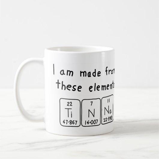 Tinna周期表名mug コーヒーマグカップ (左)